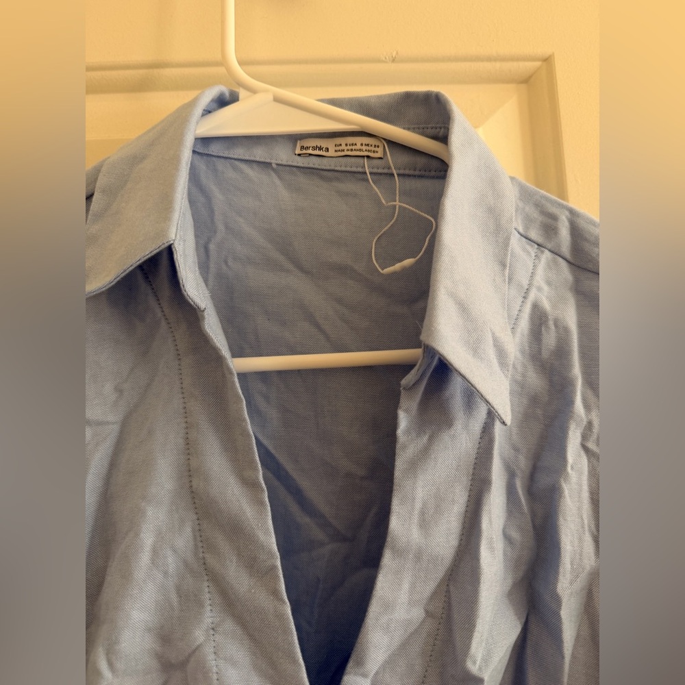 Bershka Light Blue Wrap Dress - Picture 7 of 7